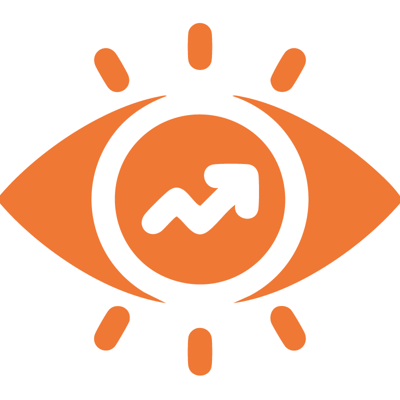 visión brand and push icono